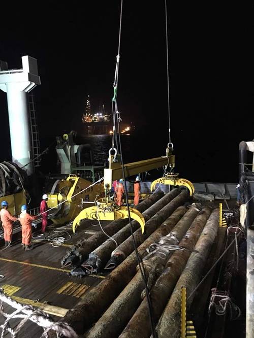 JFS’s twin grab offshore equipment on back deck (Photo: James Fisher and Sons plc)