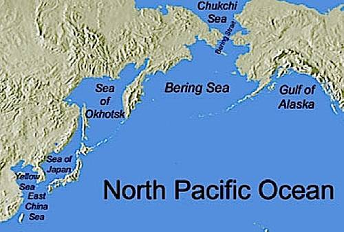 Sea of Okhotsk area image courtesy of NOAA