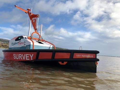 Photo: REAV-40, a multipurpose autonomous surface vehicle for hydrographic and environmental surveying, was developed by Hydrosurv, one of the eleven companies - ©OWGP