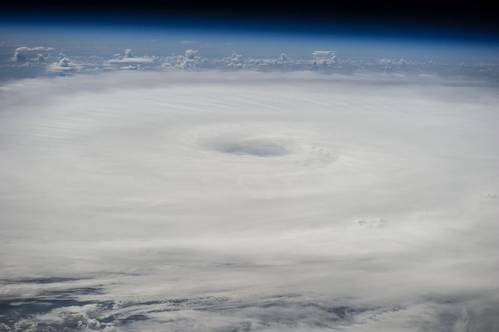 Photograph of Hurricane Edouard taken from the International Space Station on September 17, 2014. (Credit: NASA JSC/ISS)