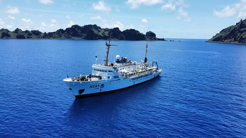 NOAA Ship Rainier mapping in the Pacific in 2022. Credit: NOAA
