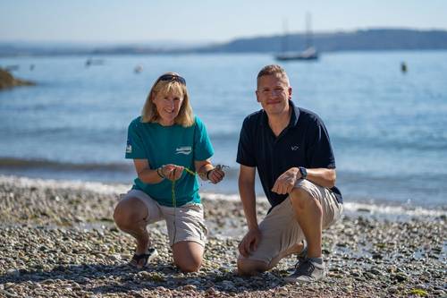 ReMEDIES Project Manager Fiona Crouch is joined by Guy Frankland of Valeport to announce Valeport’s sponsorship of the vital ReMEDIES project. Image courtesy Valeport