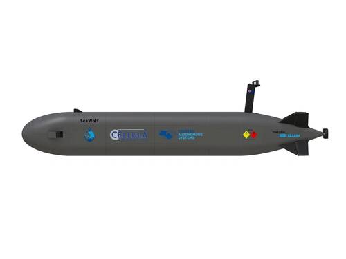 Rendering showing Cellula’s Extra-Large Unmanned Underwater Vehicle - SeaWolf (CNW Group/Cellula Robotics)