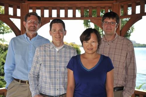 The NRL research team, left to right: Dr. Berend Jonker, Dr. Jeremy Robinson, Dr. Connie Li, and Dr. Olaf van't Erve. (Image: U.S. Naval Research Laboratory)