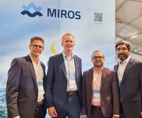 From left to right: Marius Five Aarset, Chief Executive Officer, Miros; Jonas Røstad, Chief Commercial Officer, Miros; Prasanth Gopalakrishnan, General Manager, Commercial Sales, Elcome; Manu Pillai, Manager, Automation, Elcome. Image courtesy Elcome/Miros