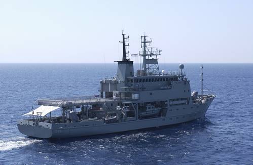 Royal Australian Navy (RAN) survey ship HMAS Melville located the submerged aircraft (File photo: Royal Australian Navy)