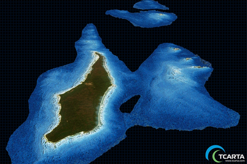 Satellite Derived Bathymetry (SDB) at a resolution of 10m (Image: TCarta)