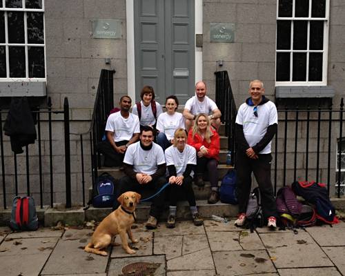 Senergy’s staff in Aberdeen walked from the company’s Banchory office to the city’s Bon Accord Terrace.