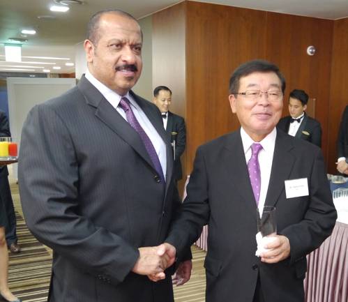 Sheikh Talal Al-Khaled Al-Ahmad Al-Sabah, Chief Executive Officer of KOTC (left), with Noboru Ueda, Chairman and President of ClassNK