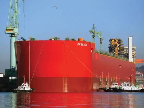 Shell plans to eliminate the need for some components on deck by extending eight 1-m-diameter pipes to a depth of 150m in order to pump frigid seawater up to help cool the gas – 50 million liters (50,000 cubic meters an hour.)