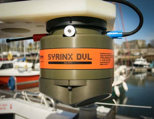Sonardyne Syrinx is a new 600 kHz DVL that delivers high altitude navigation over a wide range of seabed types. (Photo: Sonardyne)