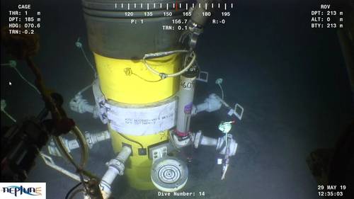 Sonardyne’s Compatt 6+ in action, subsea (Photo: Sonardyne)