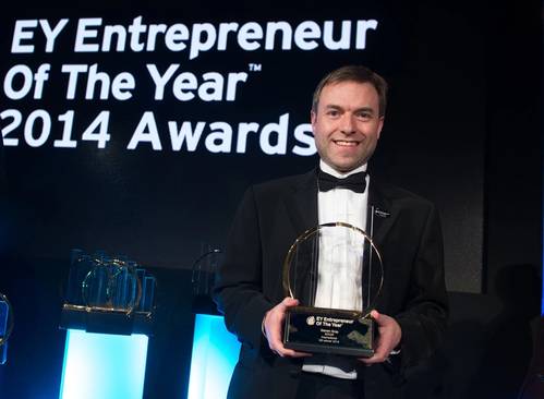 Steven Gray receiving his award.
