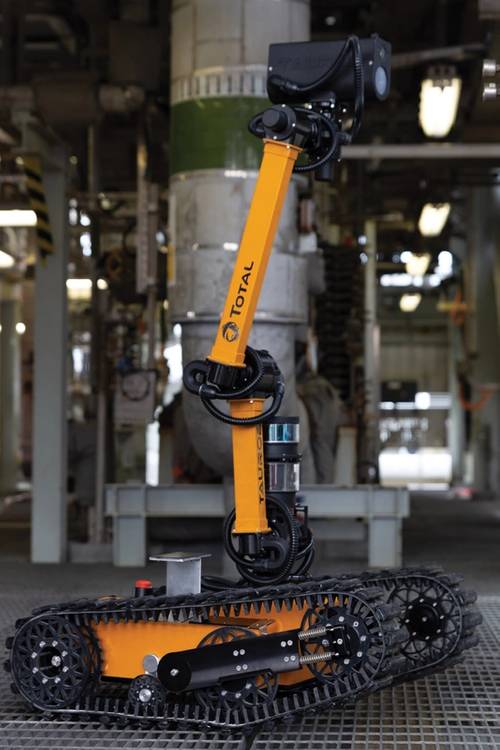 Stevie, the Taurob robot, at Shetland Gas Plant. Photo from Total. 