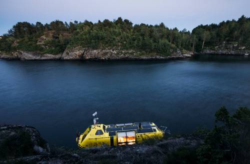 The ‘Stodig’ (Norwegian for ‘steady’) was designed by British architects Guylee Simmonds and David Schnabel as a comfortable excursion vessel for Arctic journeys. The solar-powered vessel is able to right itself when capsized and has been dubbed ‘the unsinkable solar lifeboat’.
(Photo courtesy of Asylum PR)