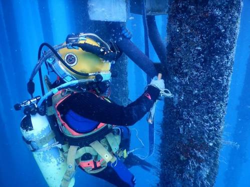 Subsea repair and maintenance services provided by Divetech Marine Engineering Services. ©AD Ports