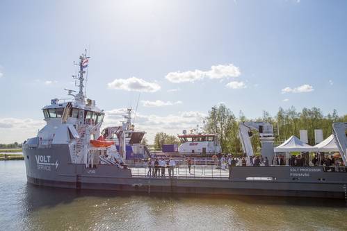 The open day at UV 4312 Fish Farm Support Vessel  (Photo: Damen Shipyards) 