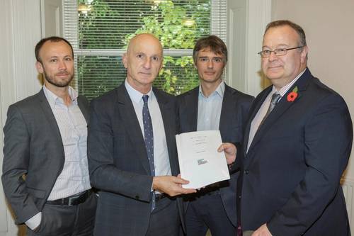 L-R Tim Sydenham, Business Partner for Research and Innovation at Plymouth University; Deputy Vice-Chancellor Professor David Coslett; Professor Simon Handley, Head of the School of Psychology; and IMarEST’s Chief Operating Officer Paul James.