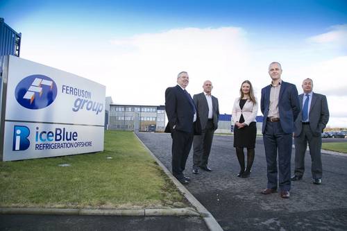 The new team joins Derek Penny, Corporate Development Director outside Ferguson Group Aberdeen headquarters. (L-R: Gordon Bennett, Mick Rash, Judith Verner, Allan Mitchell, Derek Penny)