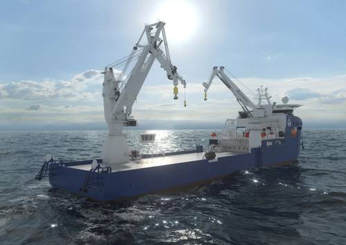 Toyo's VARD 9 15 design CLV with Huisman cranes (Credit: Huisman)