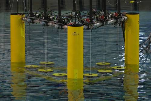 WES - triangular platform in testing facility - Image credit: Wave Energy Scotland
 

