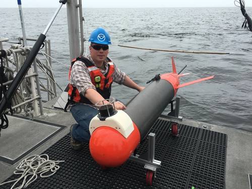 Joe Turner, Co-founder, Exocetus, and the Exocetus Coastal Glider (Photo: Greensea)