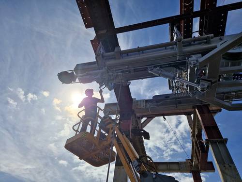 Vestdavit’s Telescopic davit, from the TDB series, undergoing inspection at Vestdavit Production in Poland (Credit. Vestdavit)