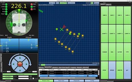 Workclass ROV interface with route automation, station-keeping, and dynamic positioning modules deployed on a touchscreen. (Photo: Greensea Systems, Inc.)