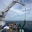 A crane was used to pull large marine debris, such as this ghost net, out of the water. © Sierra Sarkis/NOAA