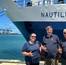 The KONGSBERG team dockside in Honolulu ahead of the NA178 expedition - Colleen Peters, Jørn Horvik, and Knut Terje will spend 14 days at sea testing the EM 304 MKII aboard E/V Nautilus (Credit: Kongsberg Maritime)