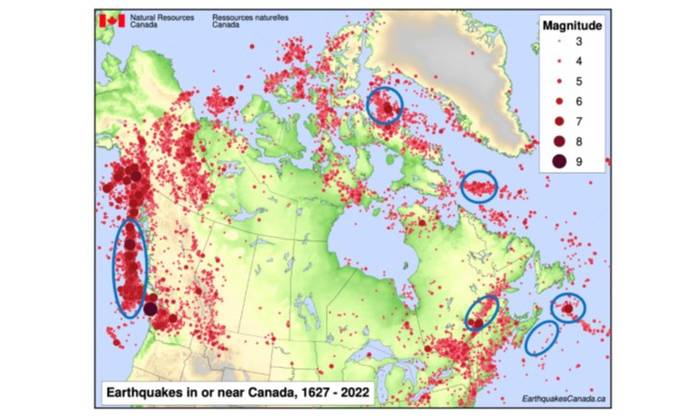 Blue ellipses show where NFSI OBS have been deployed offshore Canada to date. Image from NFSI. 