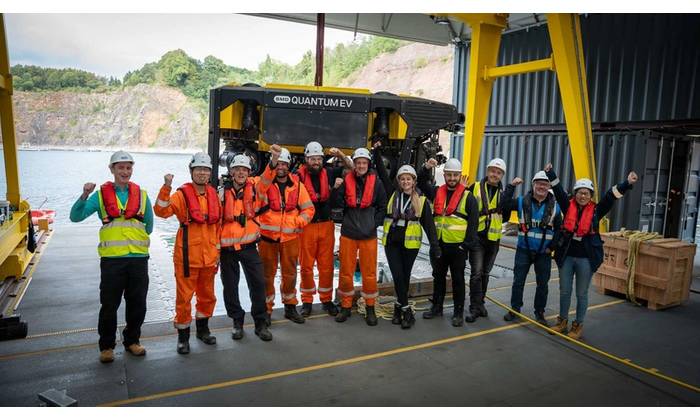 Celebrating the completion of Site Acceptance Testing of the first commercial Quantum EV for client Jan De Nul (Credit: SMD)