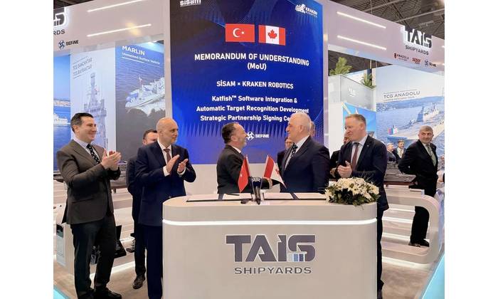 Figure 1: Kraken Robotics has signed a Memorandum of Understanding with SEFINE SISAM during the SAHA exposition in Türkiye. © Kraken Robotics