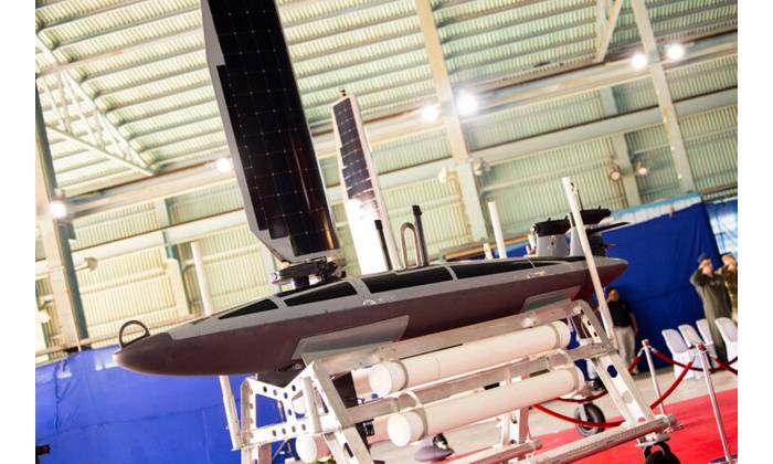 One of four Ocean Aero Triton autonomous underwater and surface vehicles displayed at the Philippine Navy’s Naval Operating Base Subic (Credit: U.S. Embassy in the Philippines)