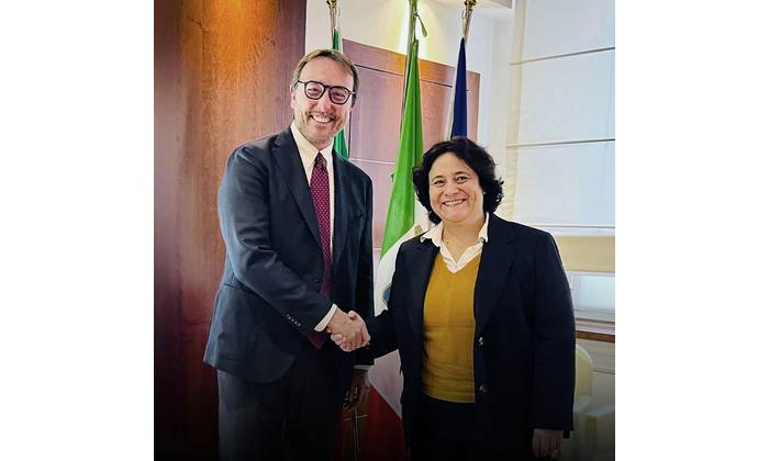 Giorgio Bellipanni, Fincantieri Infrastructure Opere Marittime e Chiara Petrioli, WSense. Image courtesy Fincantieri