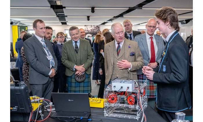 King Charles meets members of the Mintlaw Academy ROV team - Credit: GUH
