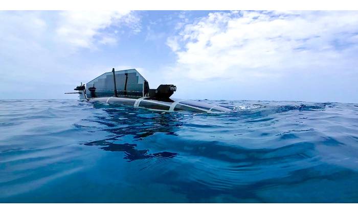 Ocean Aero’s Triton autonomous underwater and surface vehicle (AUSV) was taken up by the Port of Gulfport last year. Credit: Ocean Aero