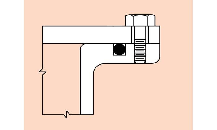 An o-ring in a groove with the endcap secured. (Courtesy Parker Seal Company)