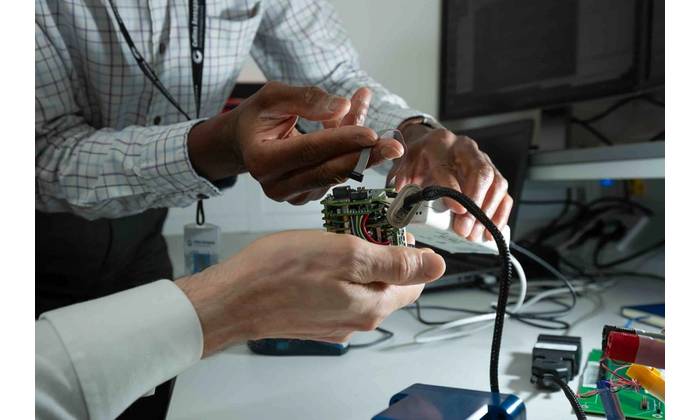 Silicon Sensing engineers work on prototype inertial technology. © Silicon Sensing Systems
