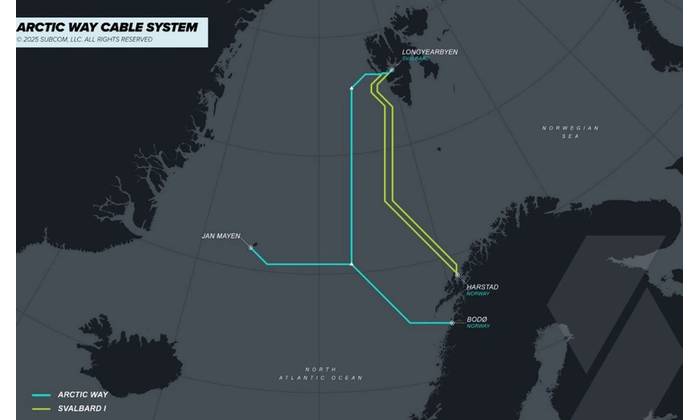 Space Norway and SubCom announced that a contract is in-force for the survey, design, supply and installation of the Arctic Way Cable System. Credit: Space Norway