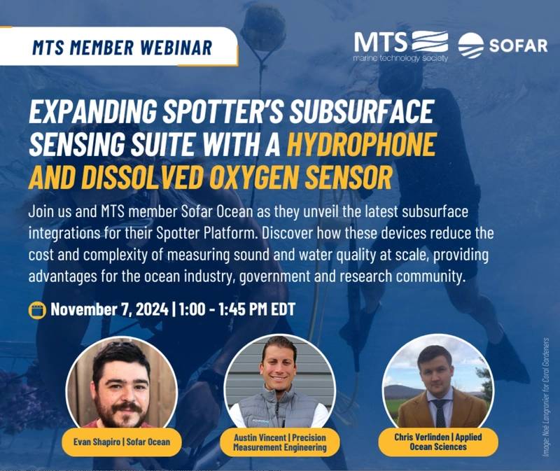 MTS Member Webinar: Expanding Spotter’s Subsurface Sensing Suite with a Hydrophone and Dissolved Oxygen Sensor