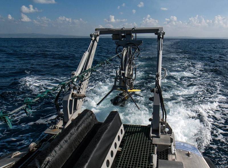 Mine Hunting Sonar Deployed In The Mediterranean