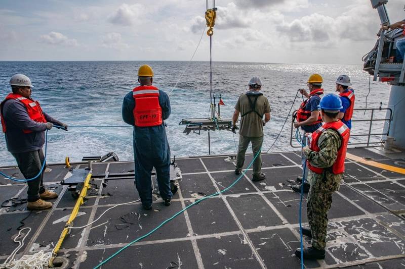 Wave Glider Launched From A US Navy Fast Transport