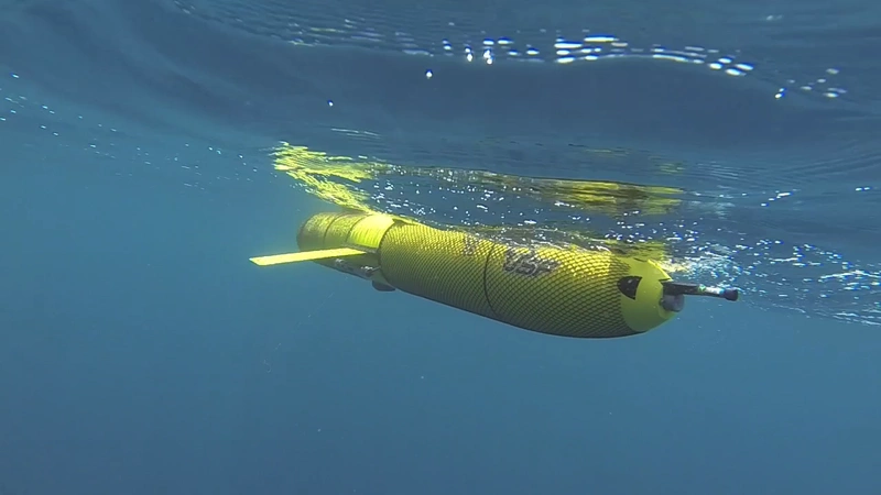 Ocean Glider Equipped With Fishery Echosounder