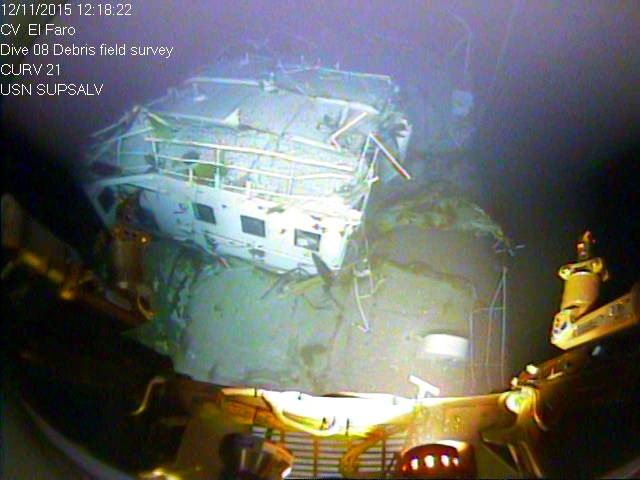 EL Faro sits in 15,000 feet of water near the Bahamas (Photo: NTSB)
