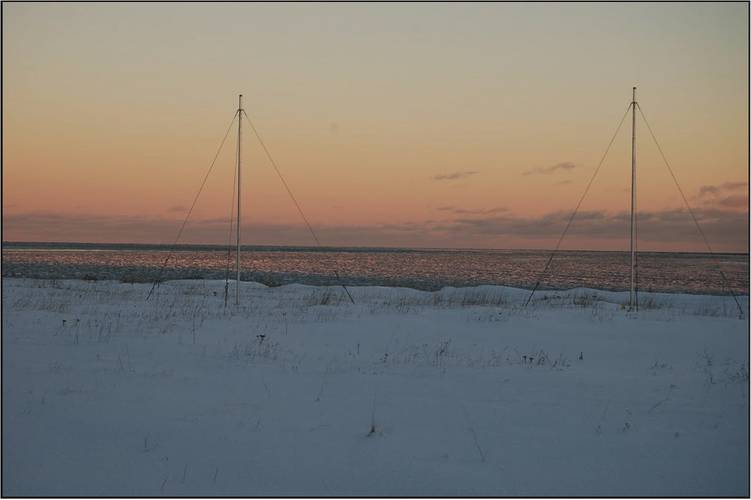 Two of the WERA antennas at one of the St. Lawrence sites.