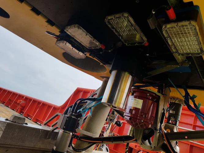 Armed and ready: an Ecotone Underwater Hyperspectral Imager, or UHI, attached to an ROV (top) and stand-alone. Photo: Courtesy Ecotone