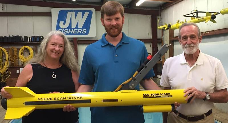 Dr. Breece with Fisher sonar tech Brian Awalt. Along with husband and colleague Dr. Bill Breece (Photo: JW Fishers)