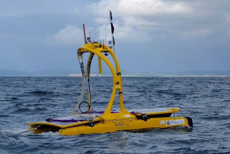 The C-Enduro unmanned surface vehicle was launched from Orkney and travelled up to 200 km offshore (Photo: NOC)