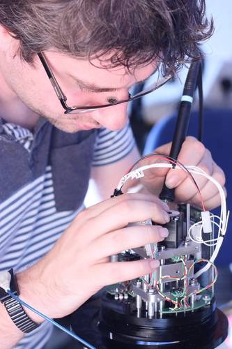 Chris Cardwell with the sensor Chris Cardwell with the sensor